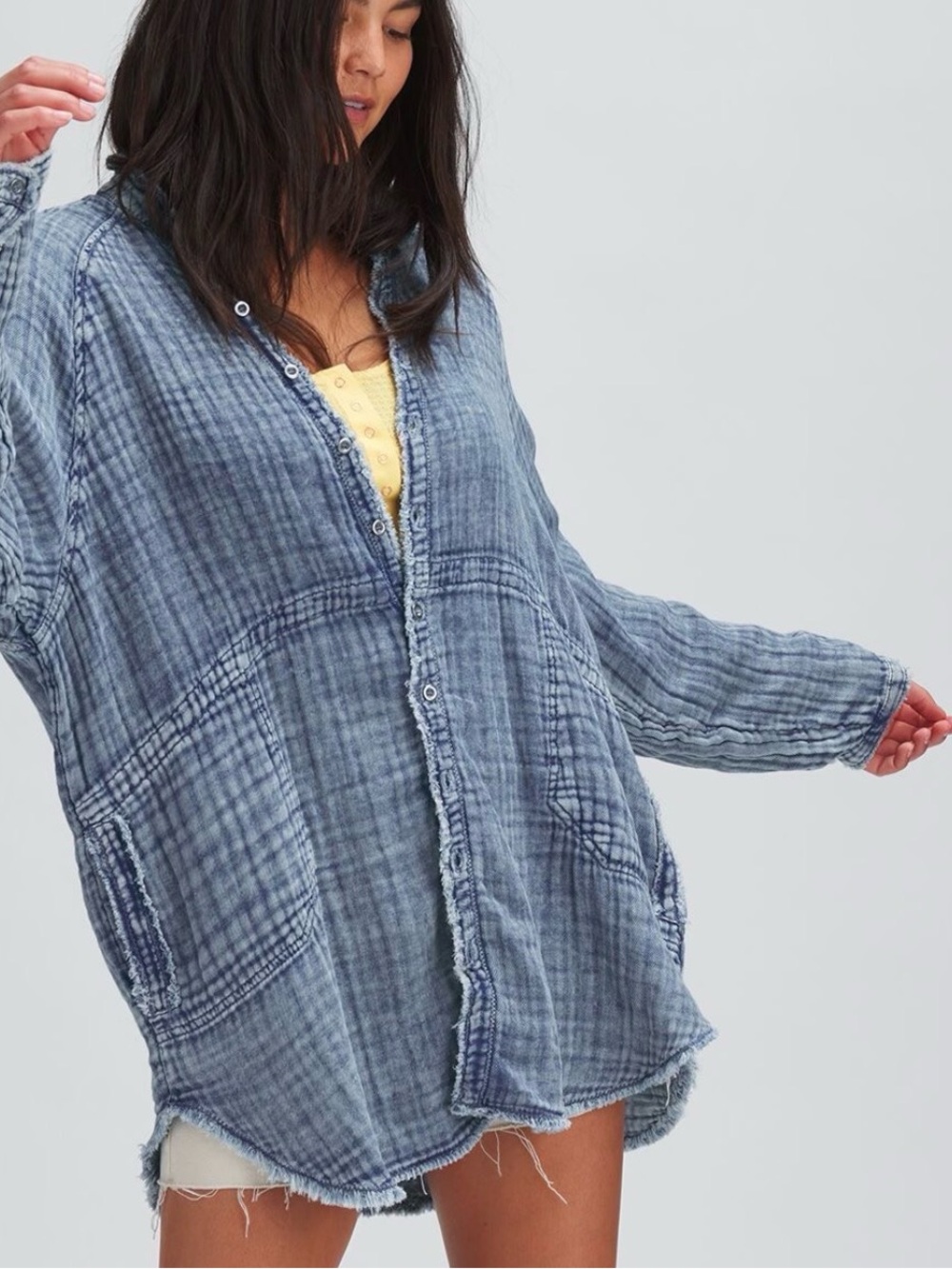 We The Free Summer Daydream Indigo Buttondown